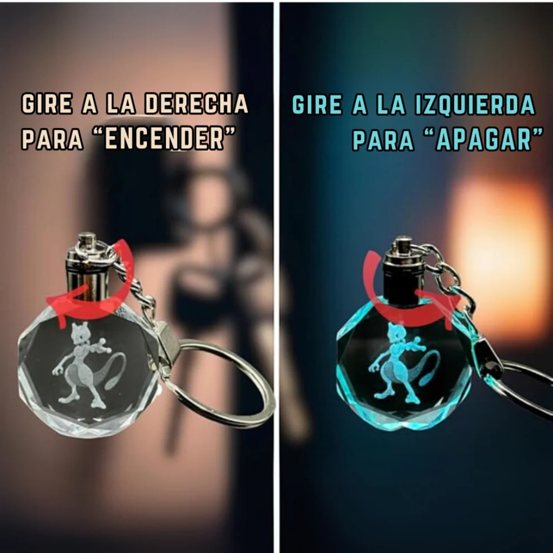 Llavero de Cristal Luminoso 3D